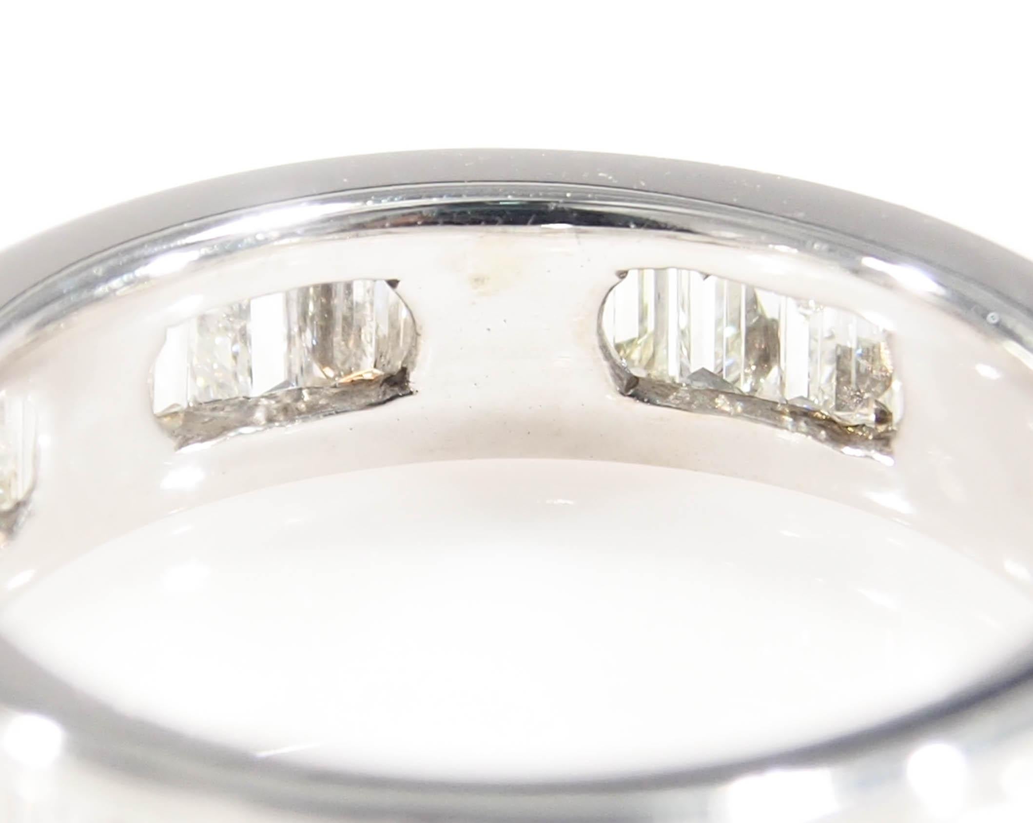 Diamond Eternity Band White Gold 10 Karat In Good Condition For Sale In Boca Raton, FL