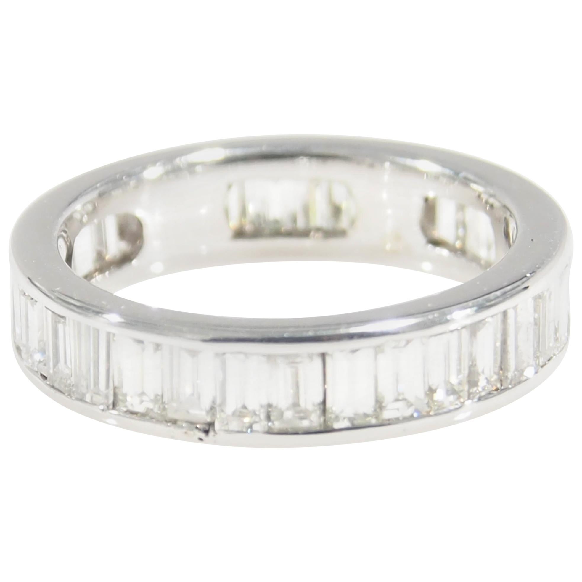 Diamond Eternity Band White Gold 10 Karat For Sale