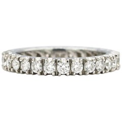 Vintage Diamond Eternity Band with Approximately 1.50 Carat Set in Platinum