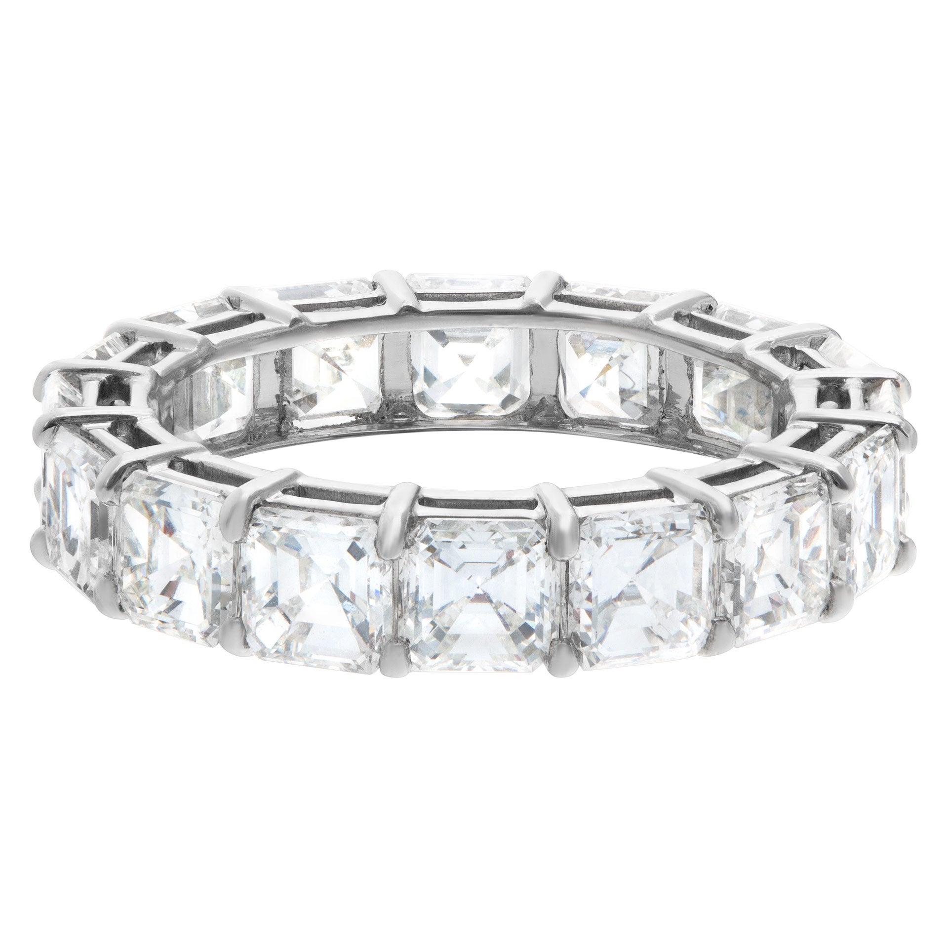 Bracelet d'éternité en platine serti de diamants taille Asscher de 4,62 carats