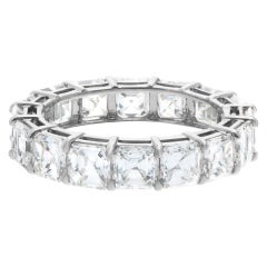 Diamond Eternity Band with Asscher Cut Diamonds Set in Platinum, 4.62 Carats