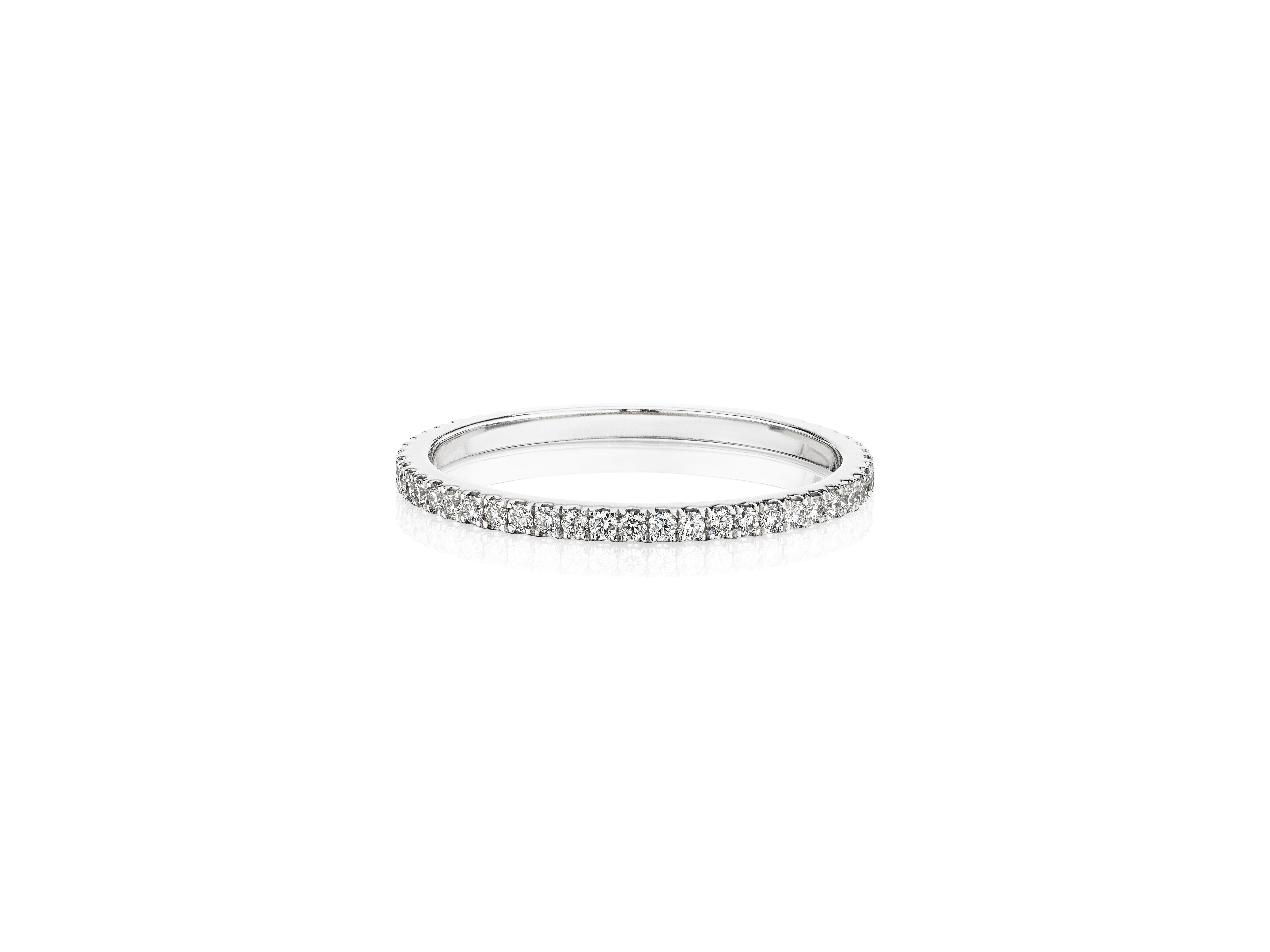For Sale:  Diamond Eternity Band with Bead Stackable Ring Set in 18K Gold 4