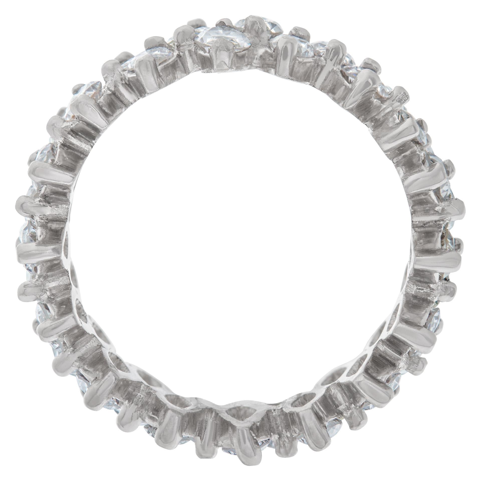 Women's Diamond Eternity Band with Marquise Cut Diamonds Set in Platinum, Tcw 4.0 Carats For Sale