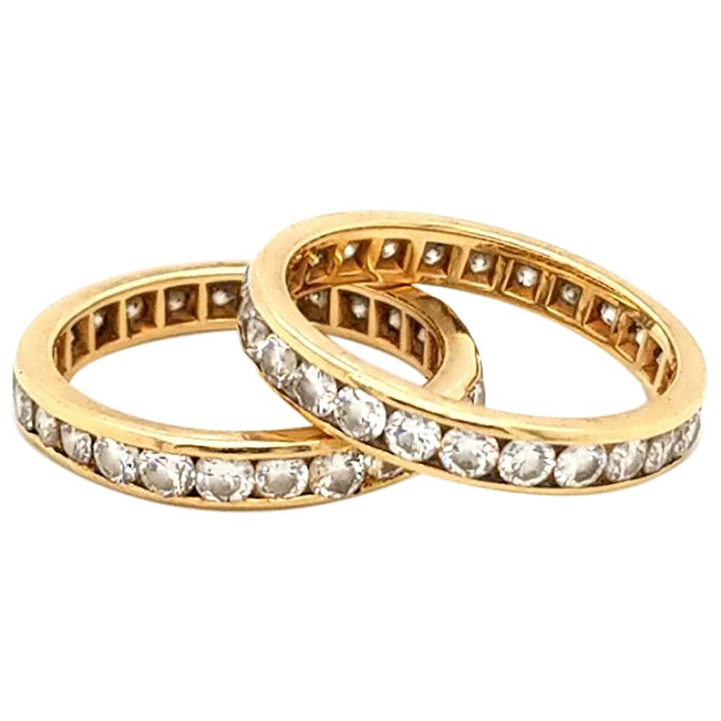 Ewiger Diamant-Doppelring aus 14 Karat Gold