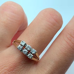 Diamond eternity fashion engagement ring 14k yellow gold