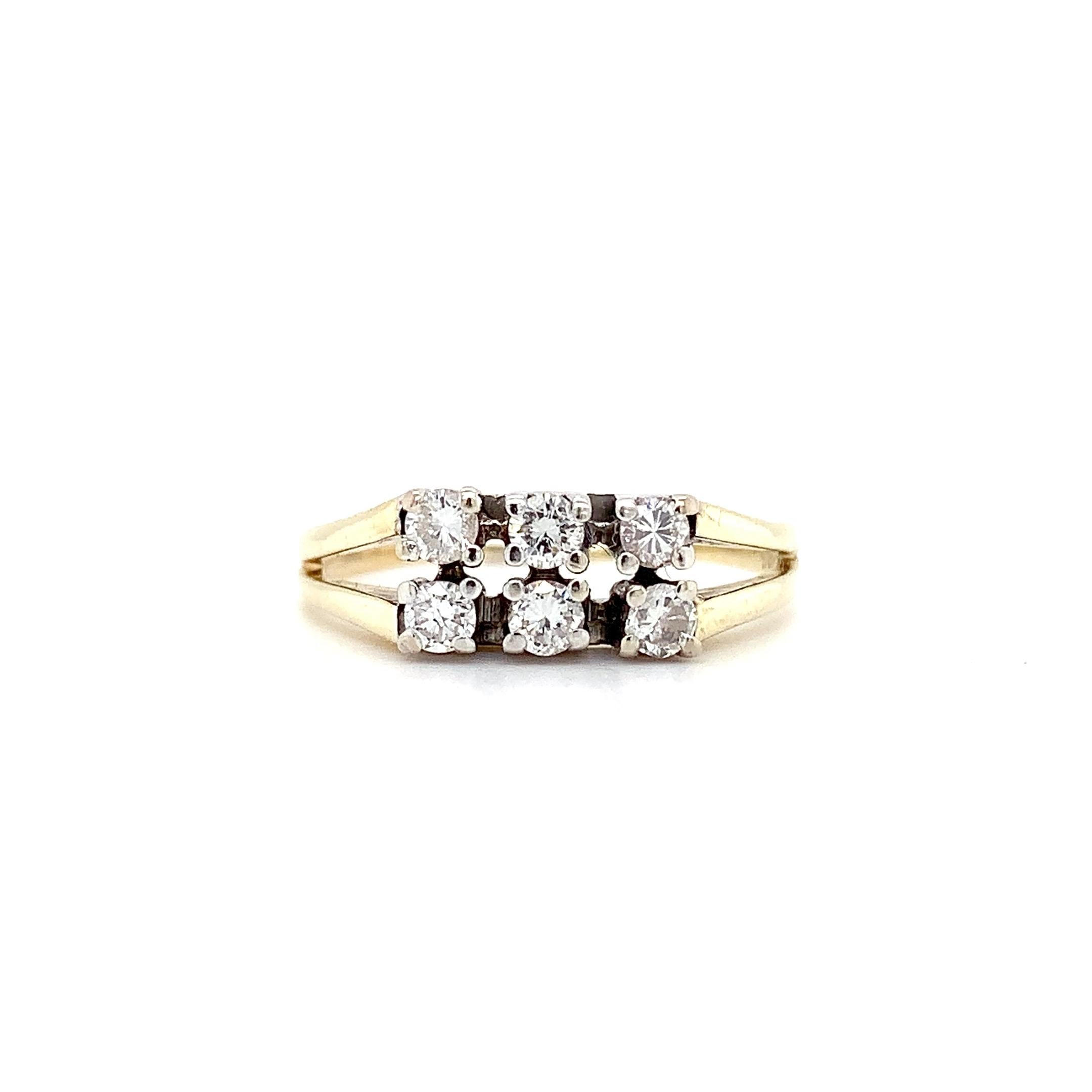 Modern Diamond eternity fashion engagement ring 14k yellow gold For Sale