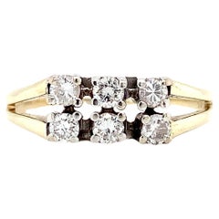 Diamond eternity fashion engagement ring 14k yellow gold