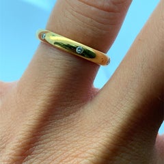 Diamond eternity flush wedding ring band 18k yellow gold