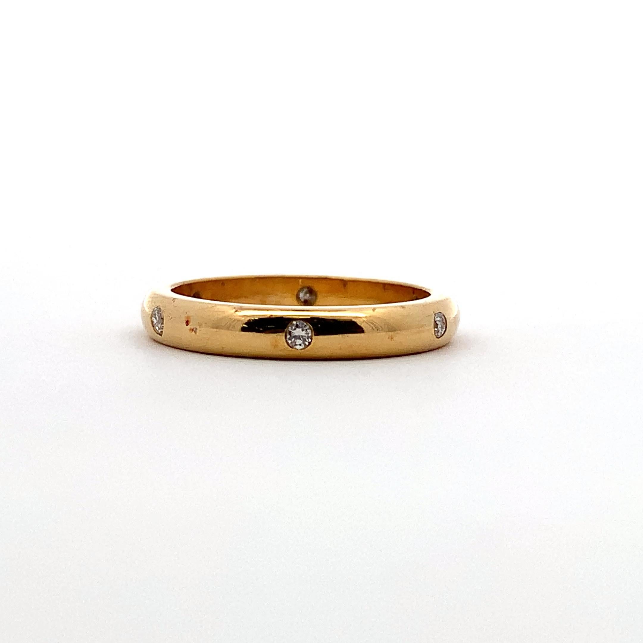 Diamant Ewigkeit bündig Ehering Band 18k Gelbgold (Rundschliff) im Angebot