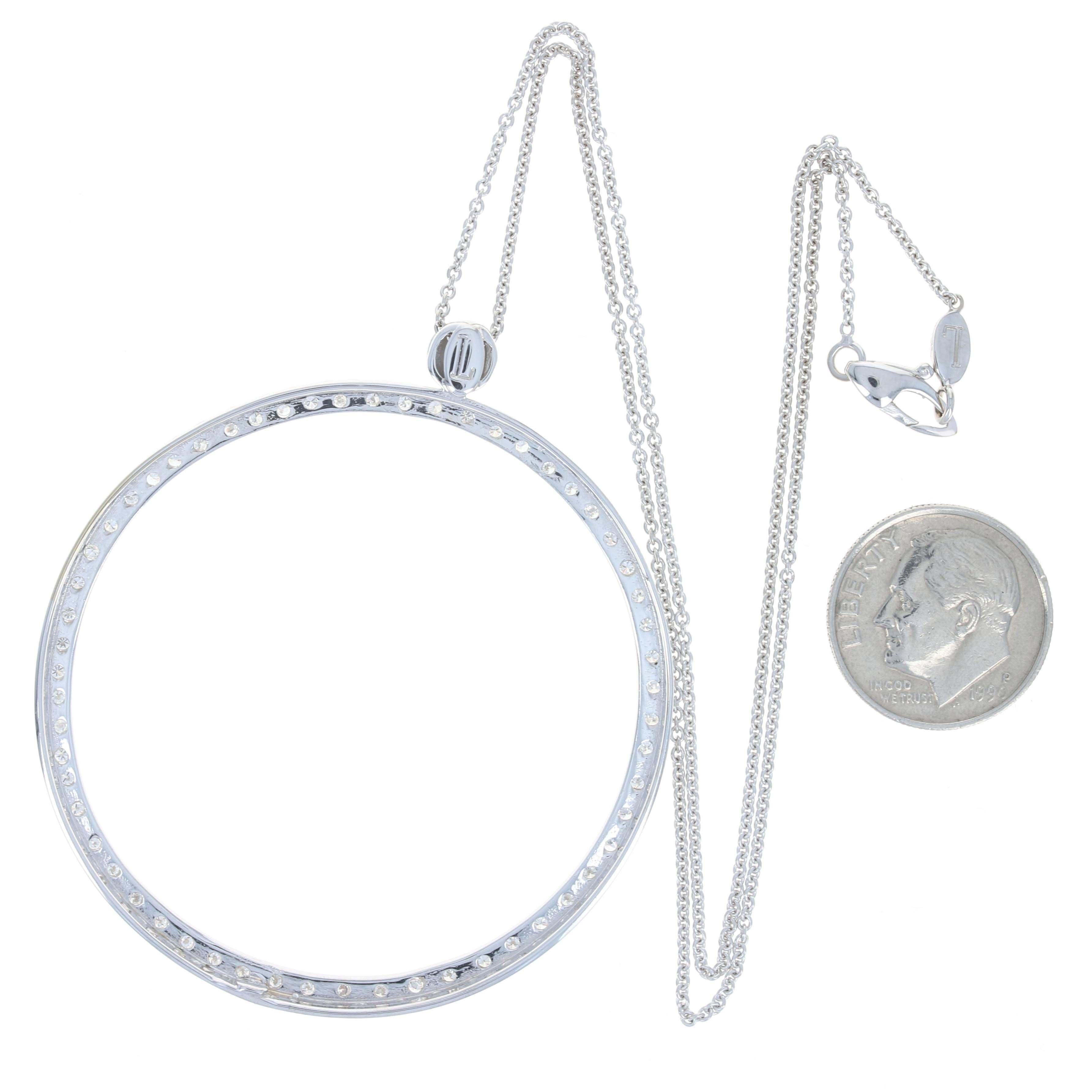 Collar Colgante Eternidad Diamante, Oro 18k Brillante Redondo .33ctw Corte redondo