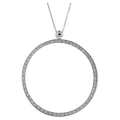 Collar Colgante Eternidad Diamante, Oro 18k Brillante Redondo .33ctw