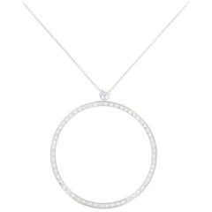 Diamond Eternity Pendant Necklace, 18 Karat Gold Round Brilliant .33 Carat