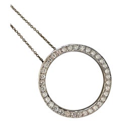 Diamond Eternity Pendant Necklace with White Gold