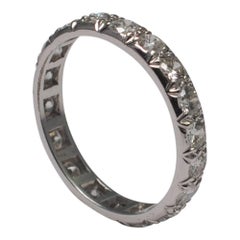 Brilliant Cut Diamond Eternity Platinum Engagement Band Ring, circa 1950s