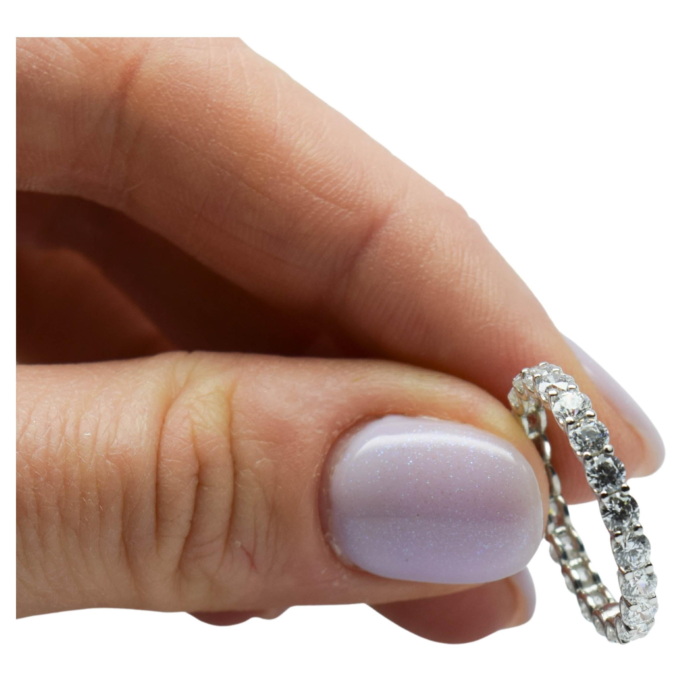 Diamant Ewigkeitsring 1,50 Karat Diamantring mit schwebenden Diamanten, Ring 18KT Gold im Angebot
