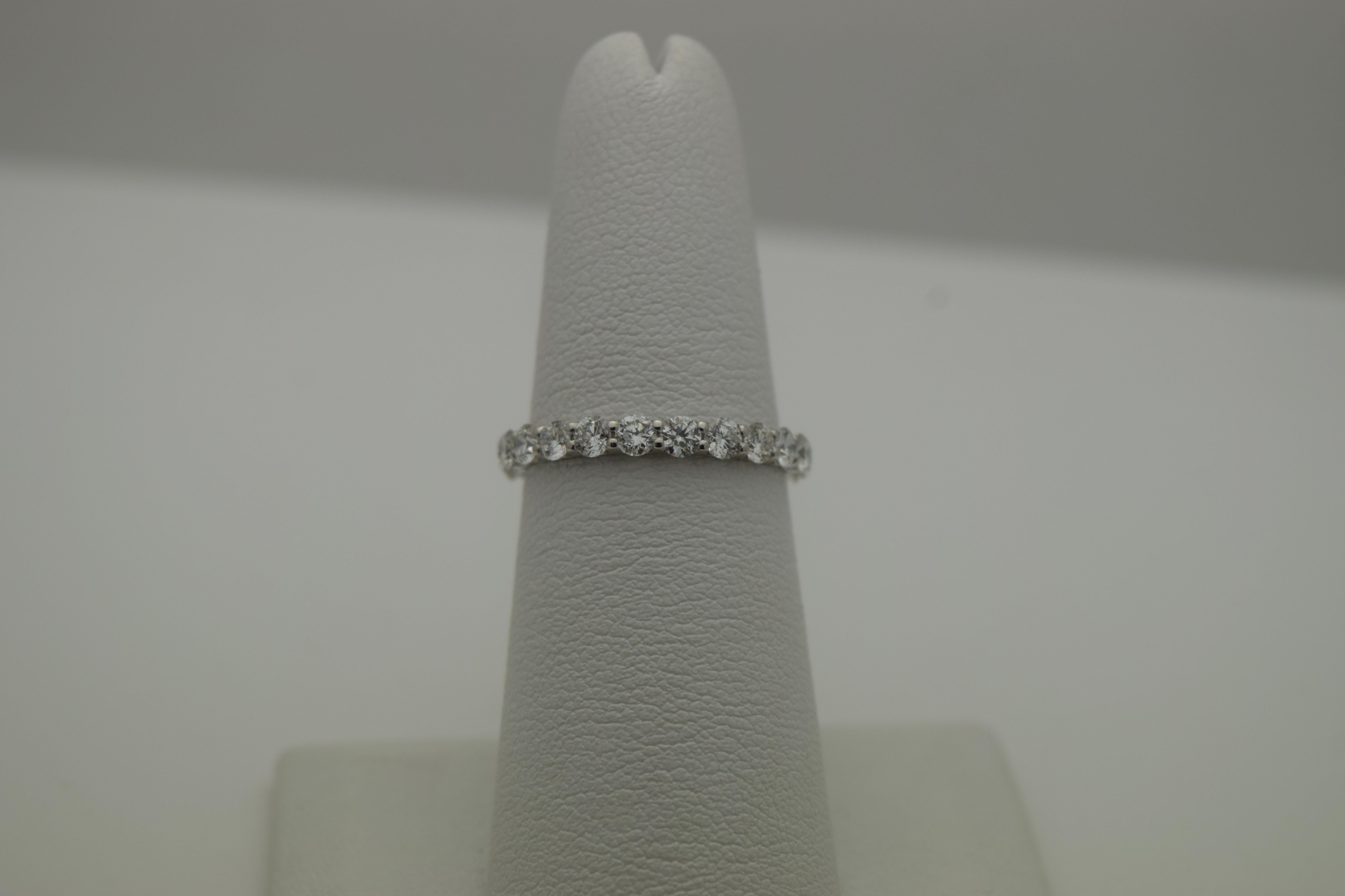 Diamond eternity ring 1.65ct natural diamonds size 7 14KT gold For Sale 1