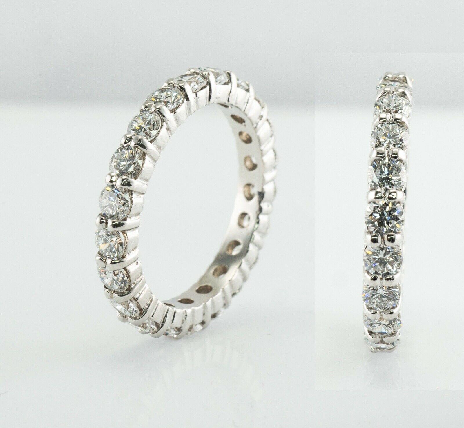 Diamond Eternity Ring Band 14K White Gold 2.10 TDW sz. 6.5 In Good Condition For Sale In East Brunswick, NJ