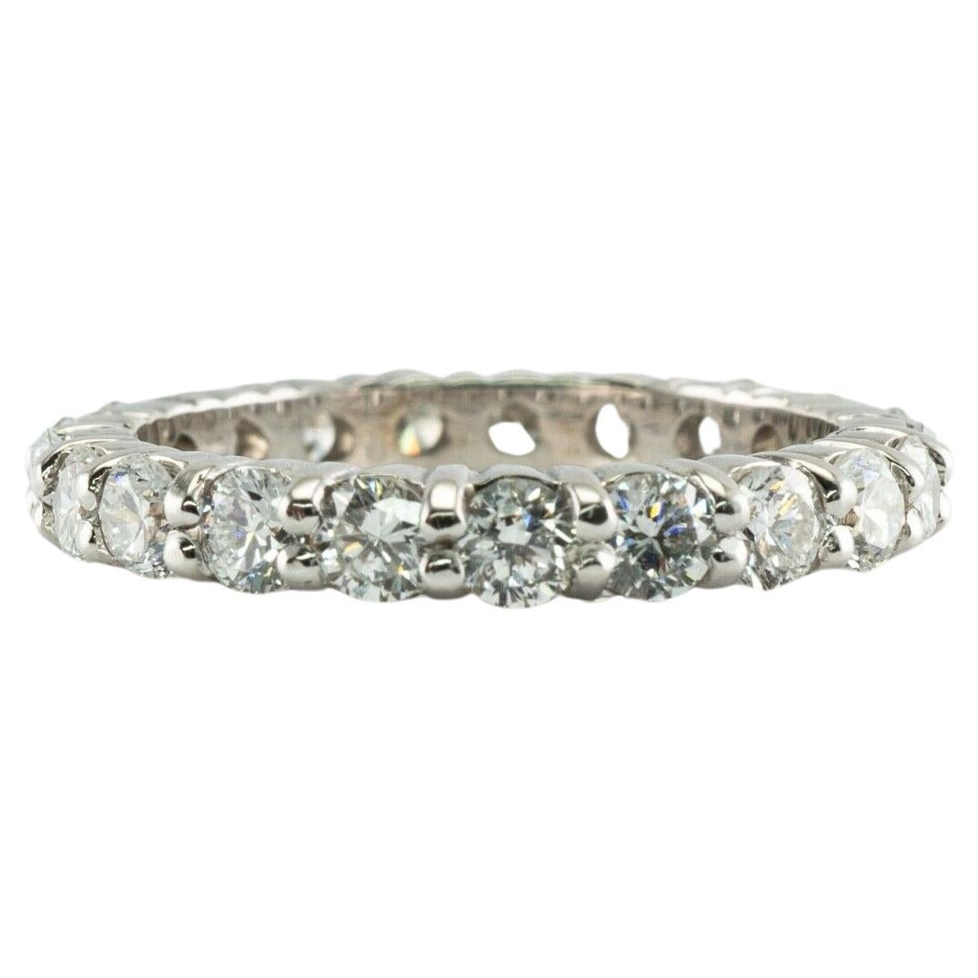 Diamond Eternity Ring Band 14K White Gold 2.10 TDW sz. 6.5 For Sale at ...