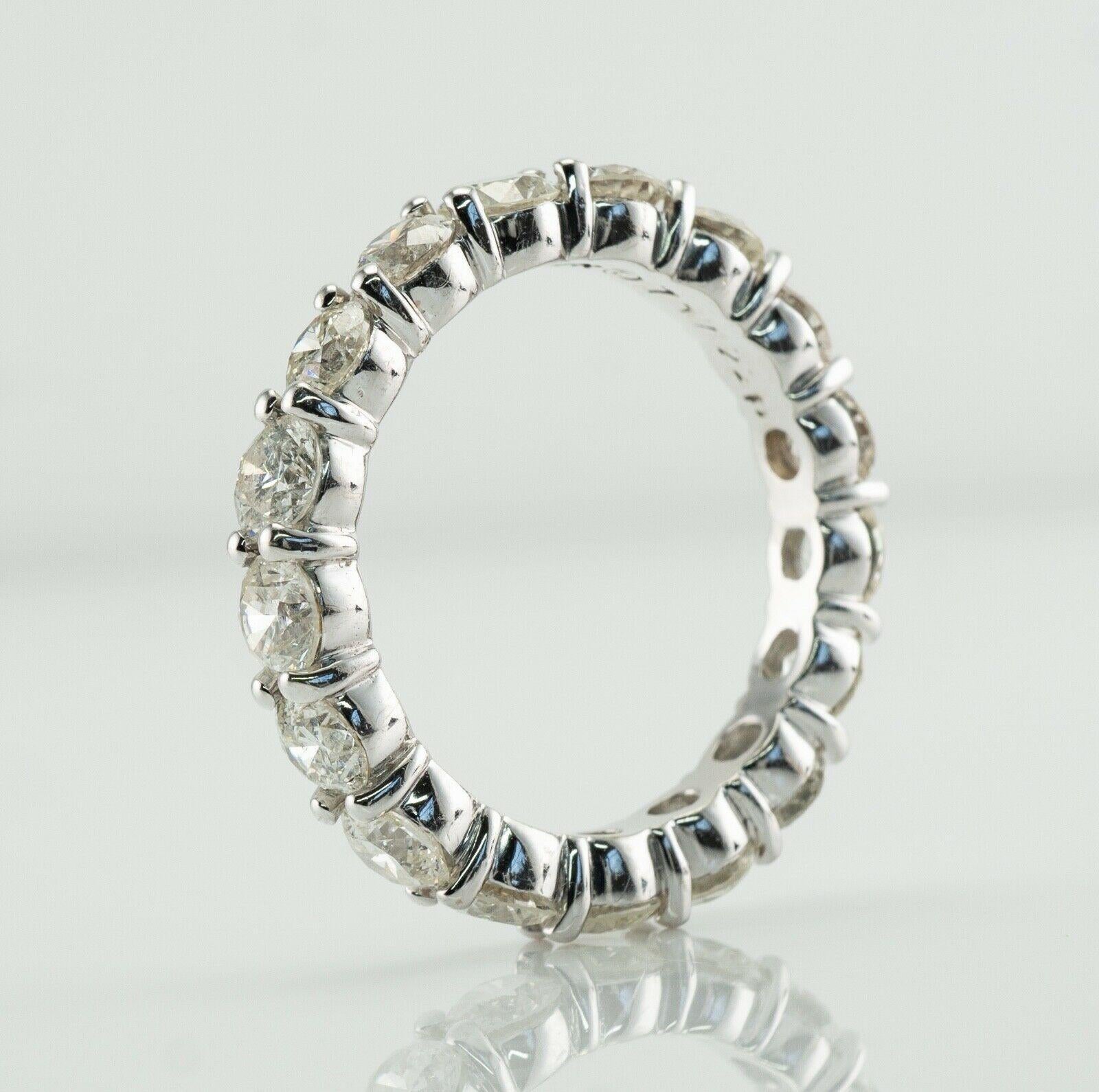 Women's Diamond Eternity Ring Band 14K White Gold 3.40 TDW For Sale