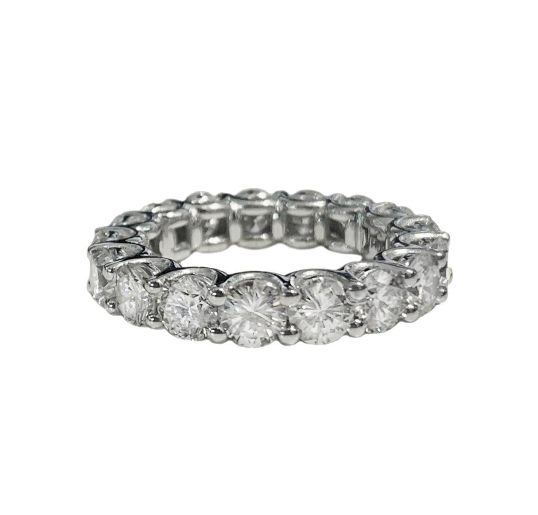 Women's Diamond Eternity Ring in 14k White Gold, 3.42ct For Sale