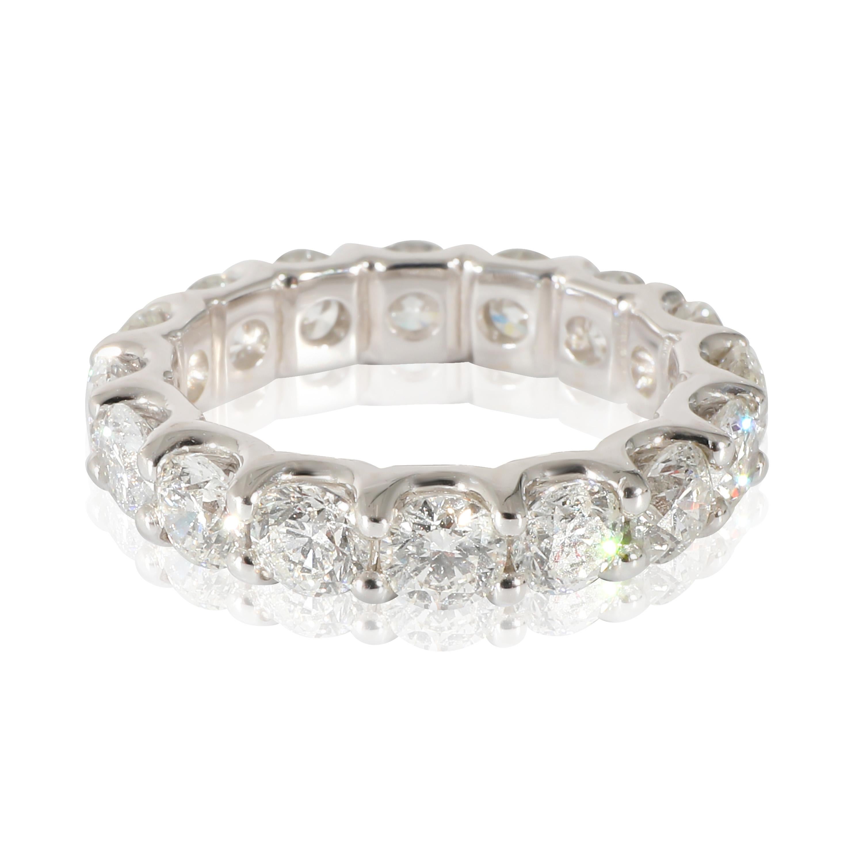 Women's or Men's Diamond Eternity Ring in 14K White Gold (4.01 CTW) For Sale