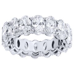 Anillo Eternidad Diamante Talla Oval 8,5 Quilates Total Oro Blanco 18K