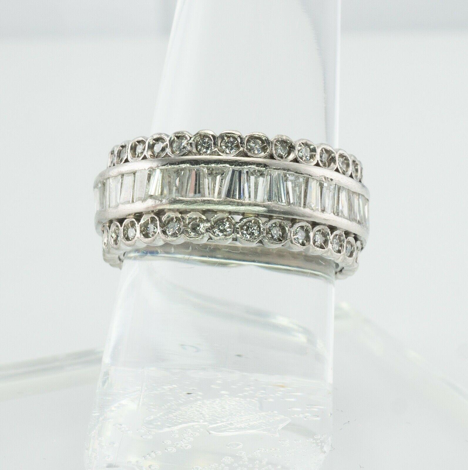 Diamant-Eternity-Ring aus Platin mit breitem Band 3,00 TDW Damen im Angebot