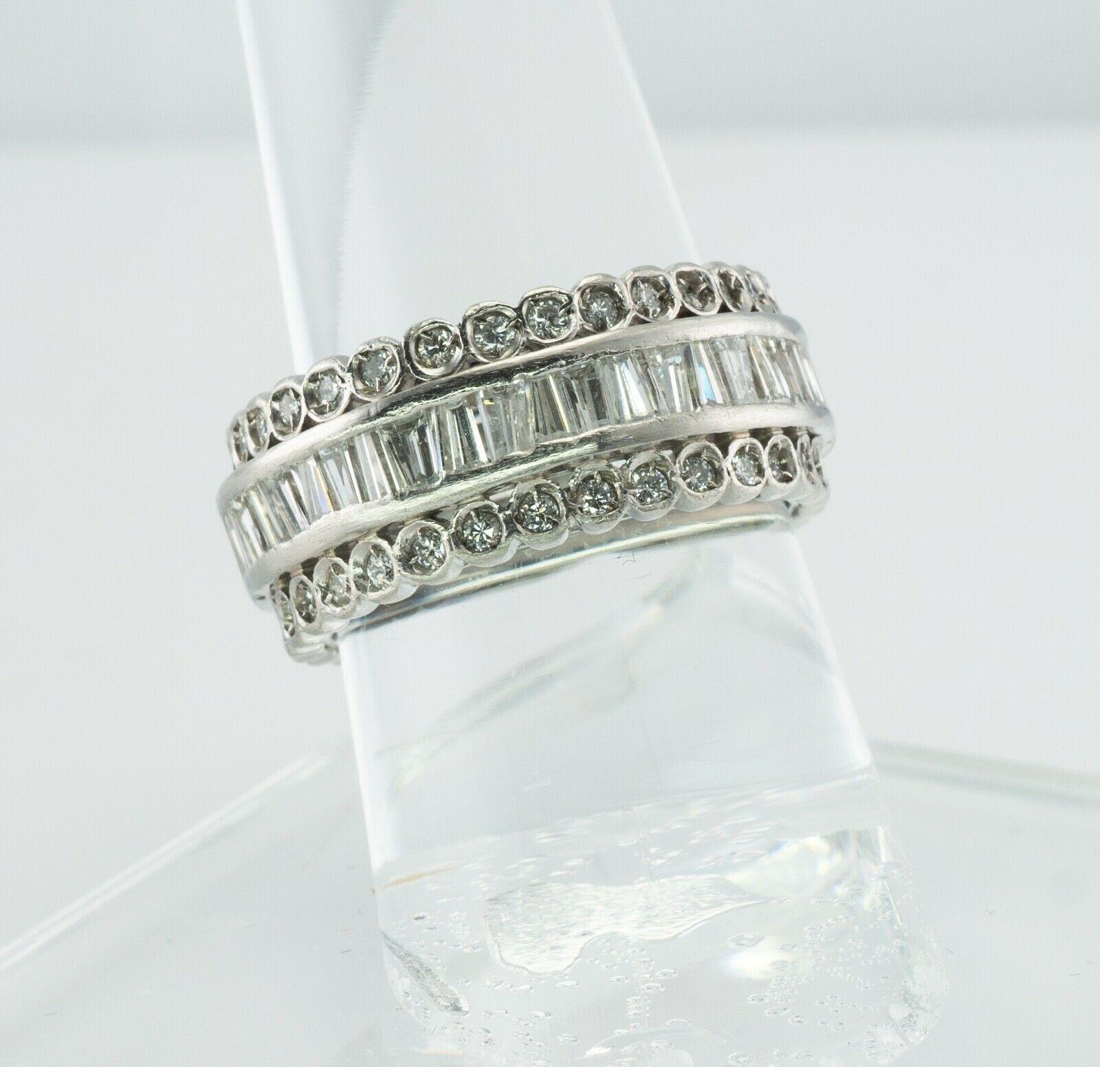 Diamant-Eternity-Ring aus Platin mit breitem Band 3,00 TDW im Angebot 2