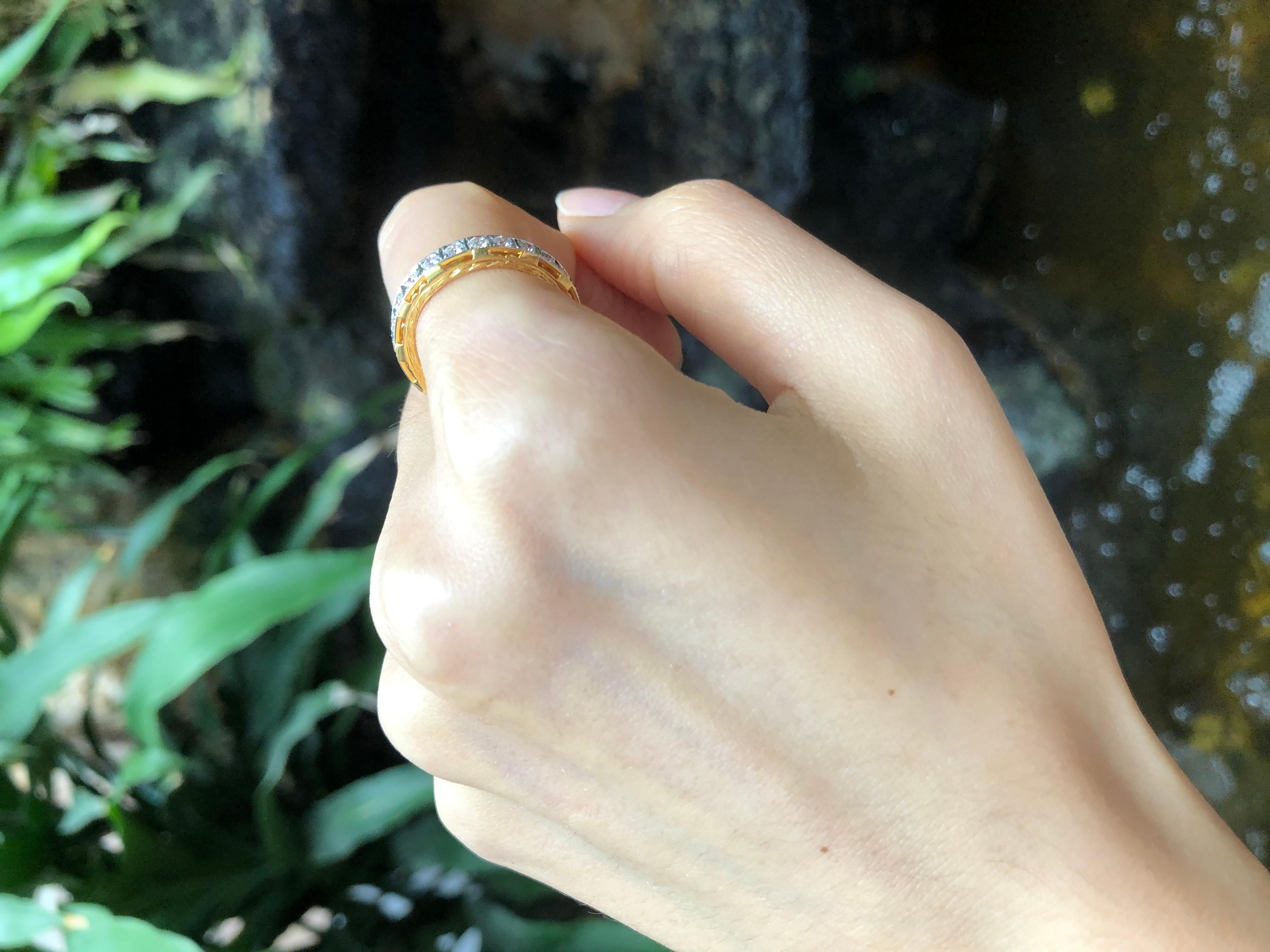 Art Deco Diamond Eternity Ring Set in 18 Karat Gold Settings For Sale