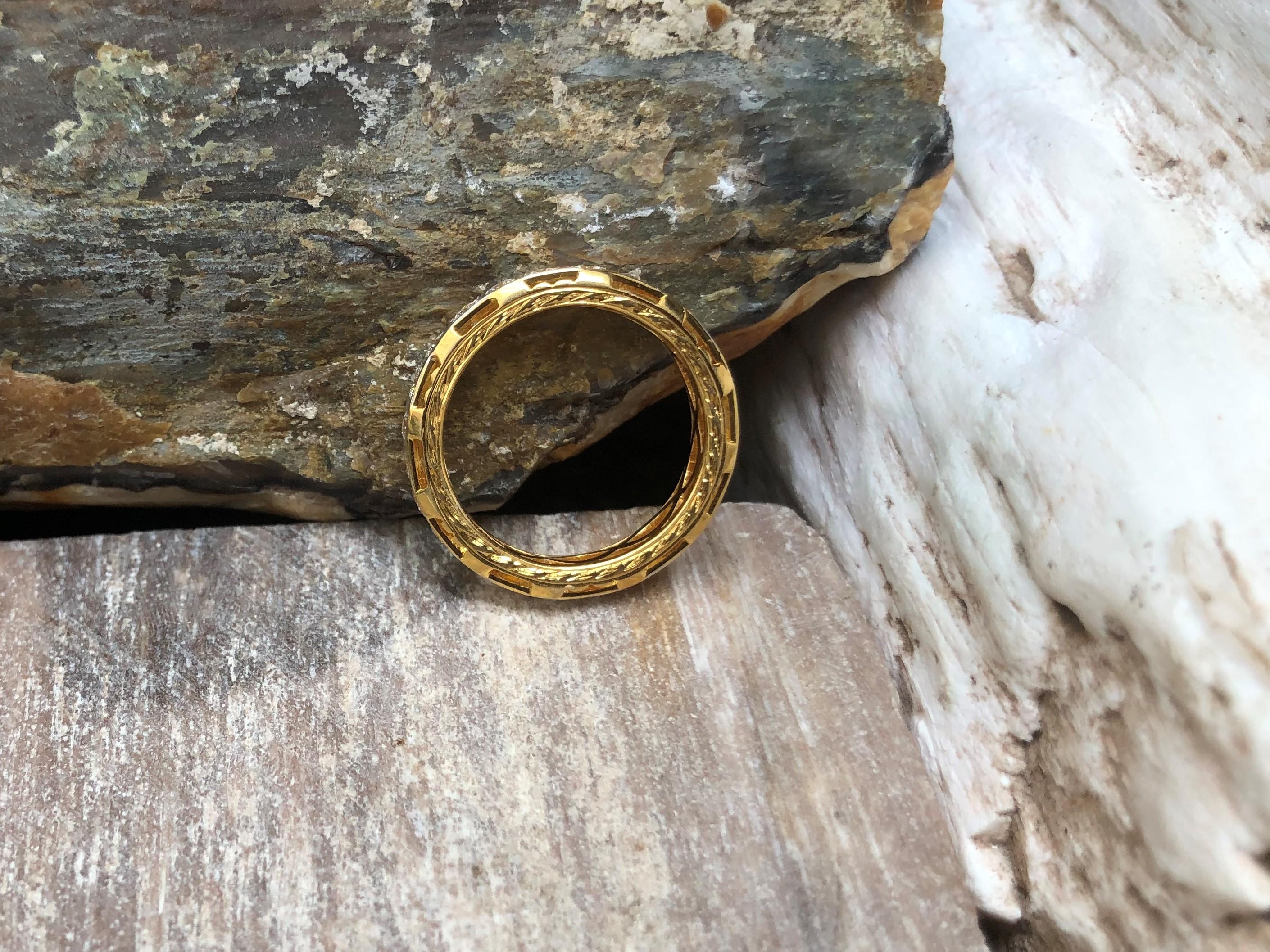 Round Cut Diamond Eternity Ring Set in 18 Karat Gold Settings For Sale