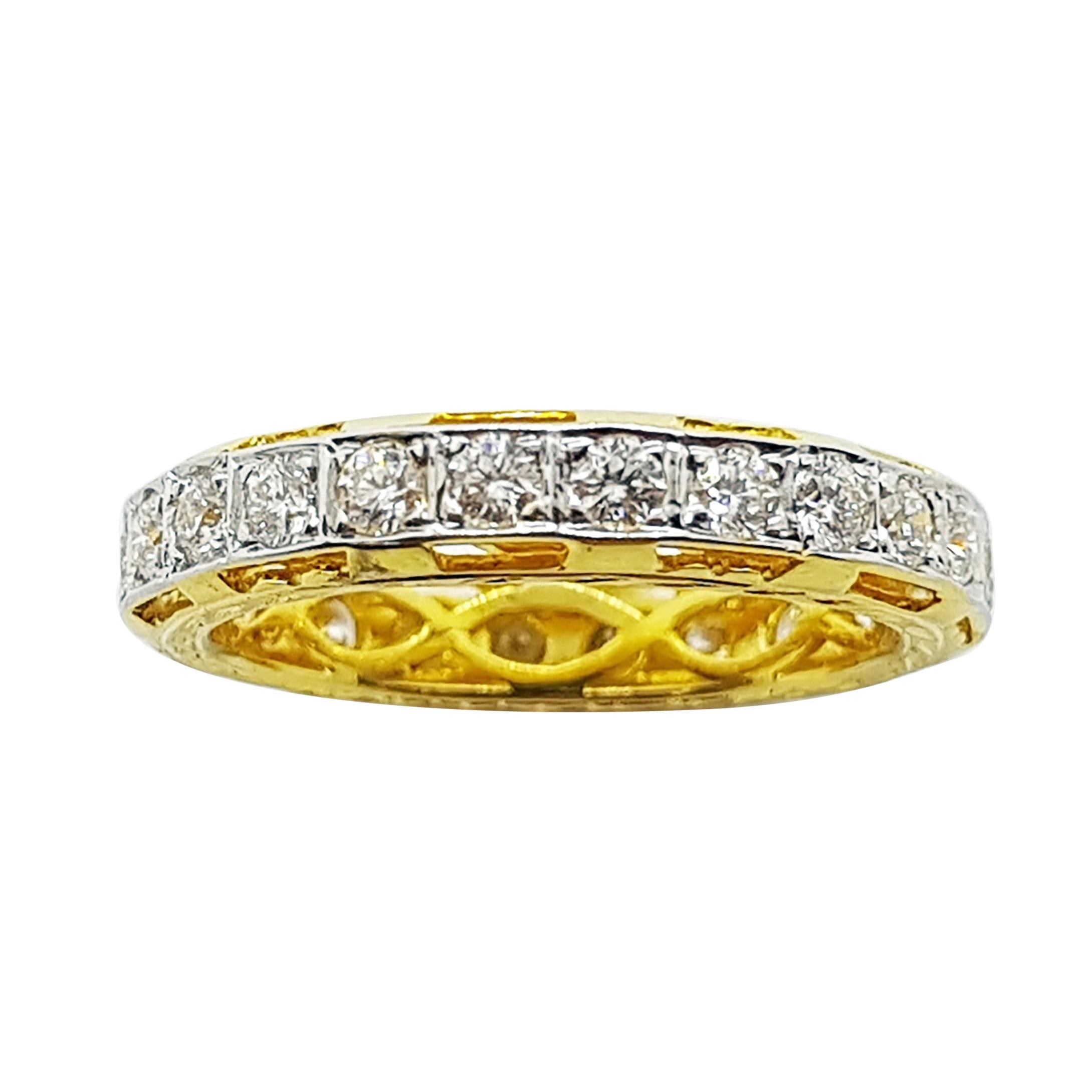 Diamant-Eternity-Ring aus 18 Karat Gold in Fassung