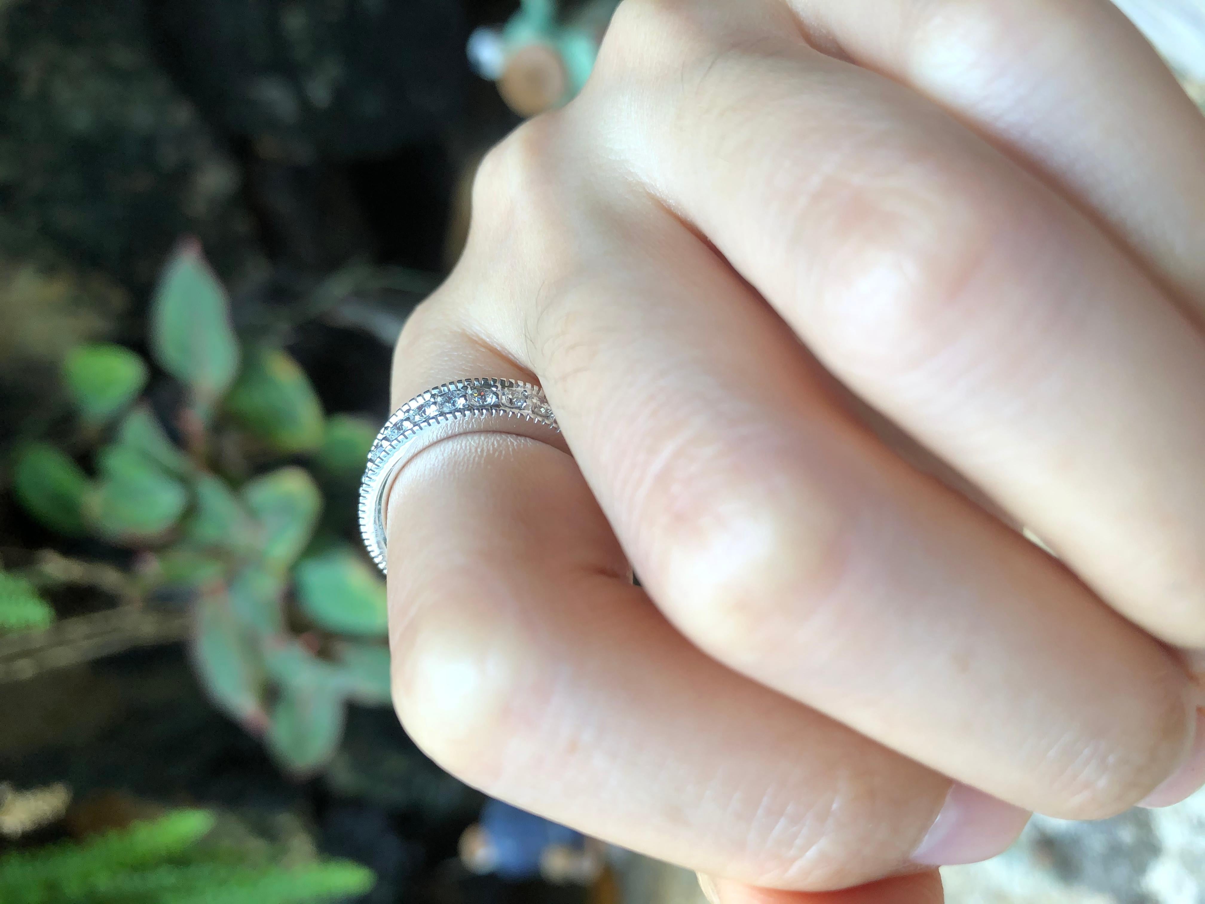 Anillo de Diamantes Eternidad engastado en Oro Blanco de 18 Kilates Art Decó en venta