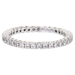 Vintage Diamond Eternity Ring Sz 5 Stacking Band Platinum Fine Wedding Jewelry 
