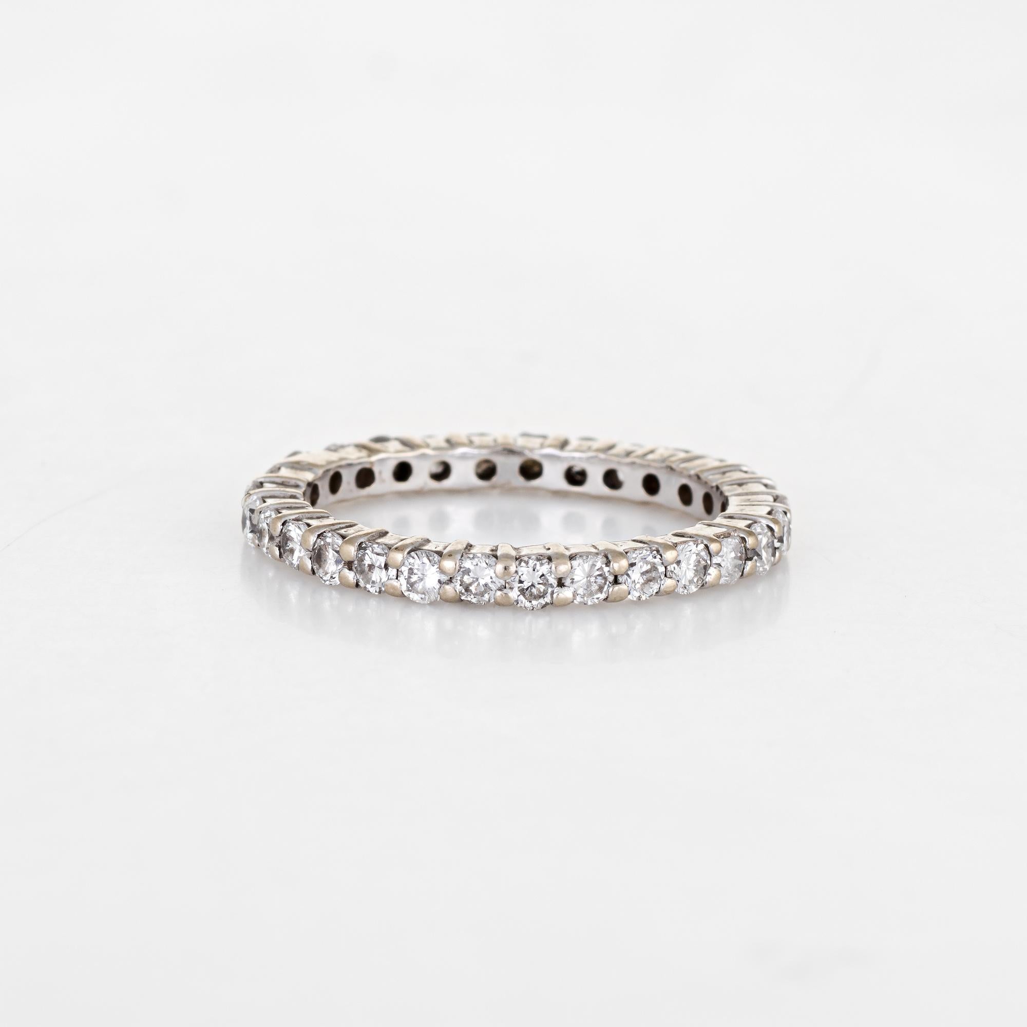 Modern Diamond Eternity Ring 14k White Gold Estate Fine Wedding Band Jewelry