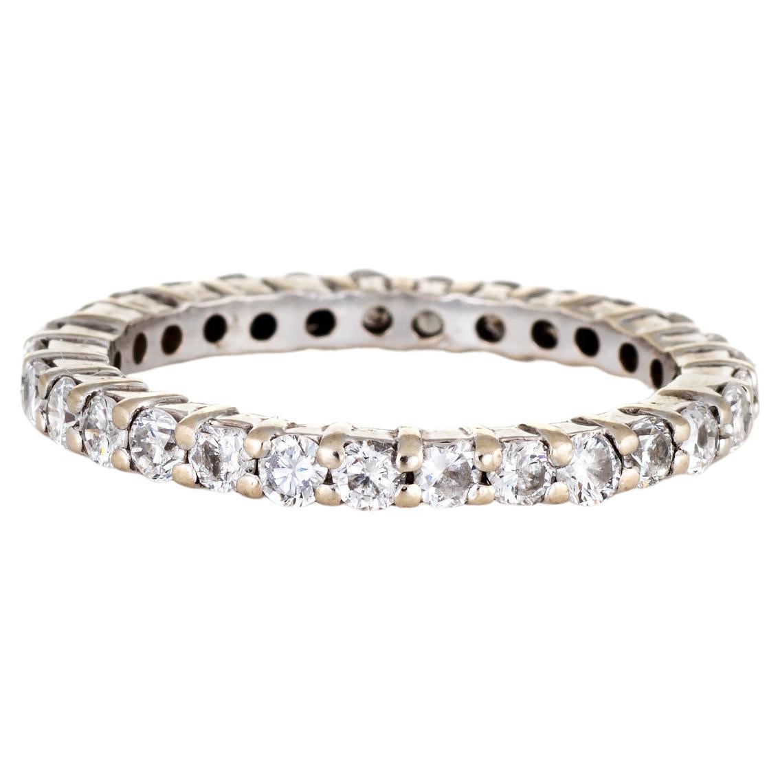 Diamond Eternity Ring 14k White Gold Estate Fine Wedding Band Jewelry