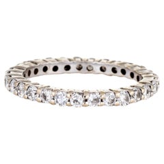 Vintage Diamond Eternity Ring 14k White Gold Estate Fine Wedding Band Jewelry