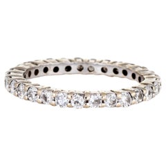 Diamond Eternity Ring 14k White Gold Estate Fine Wedding Band Jewelry