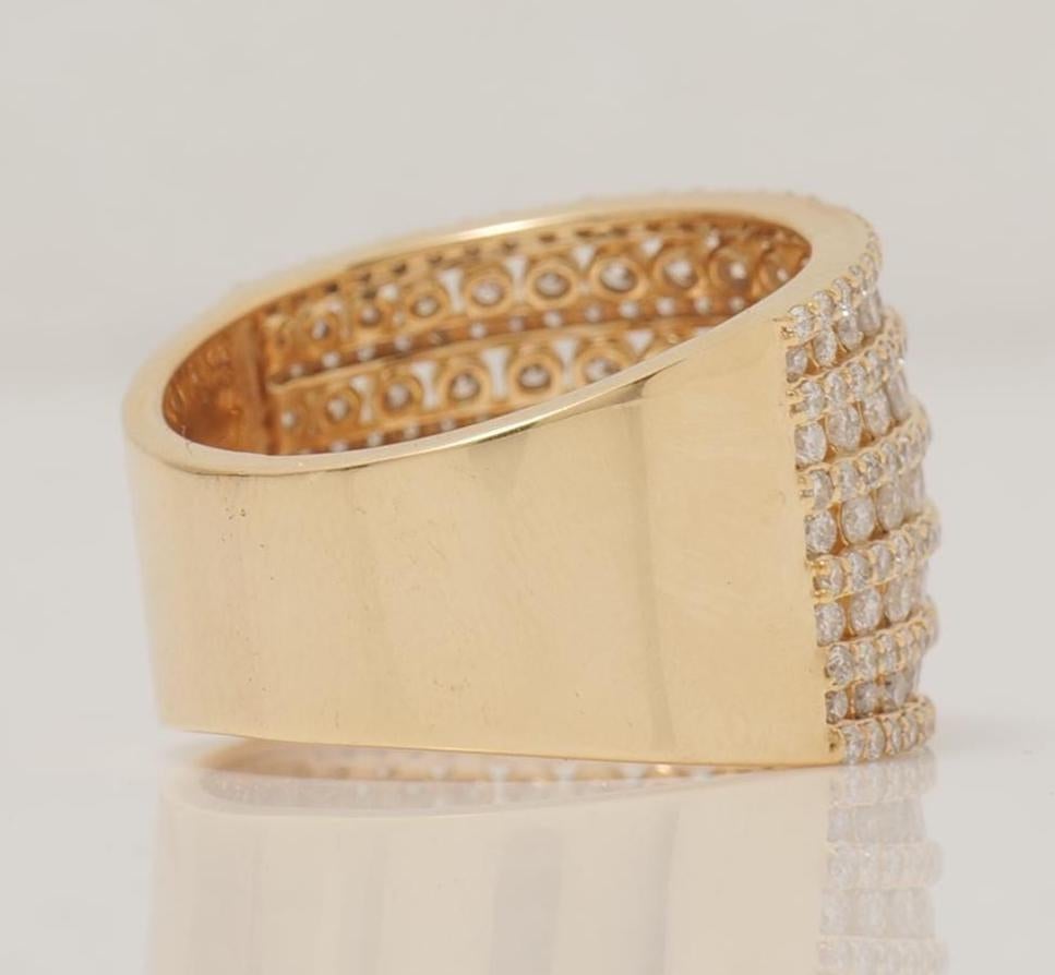 Bague d'éternité surdimensionnée en or massif 14 carats avec diamants (certifiée) Pour femmes en vente