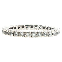 Diamond Eternity Wedding Anniversary Band Ring 14 Karat White Gold Size 4.5