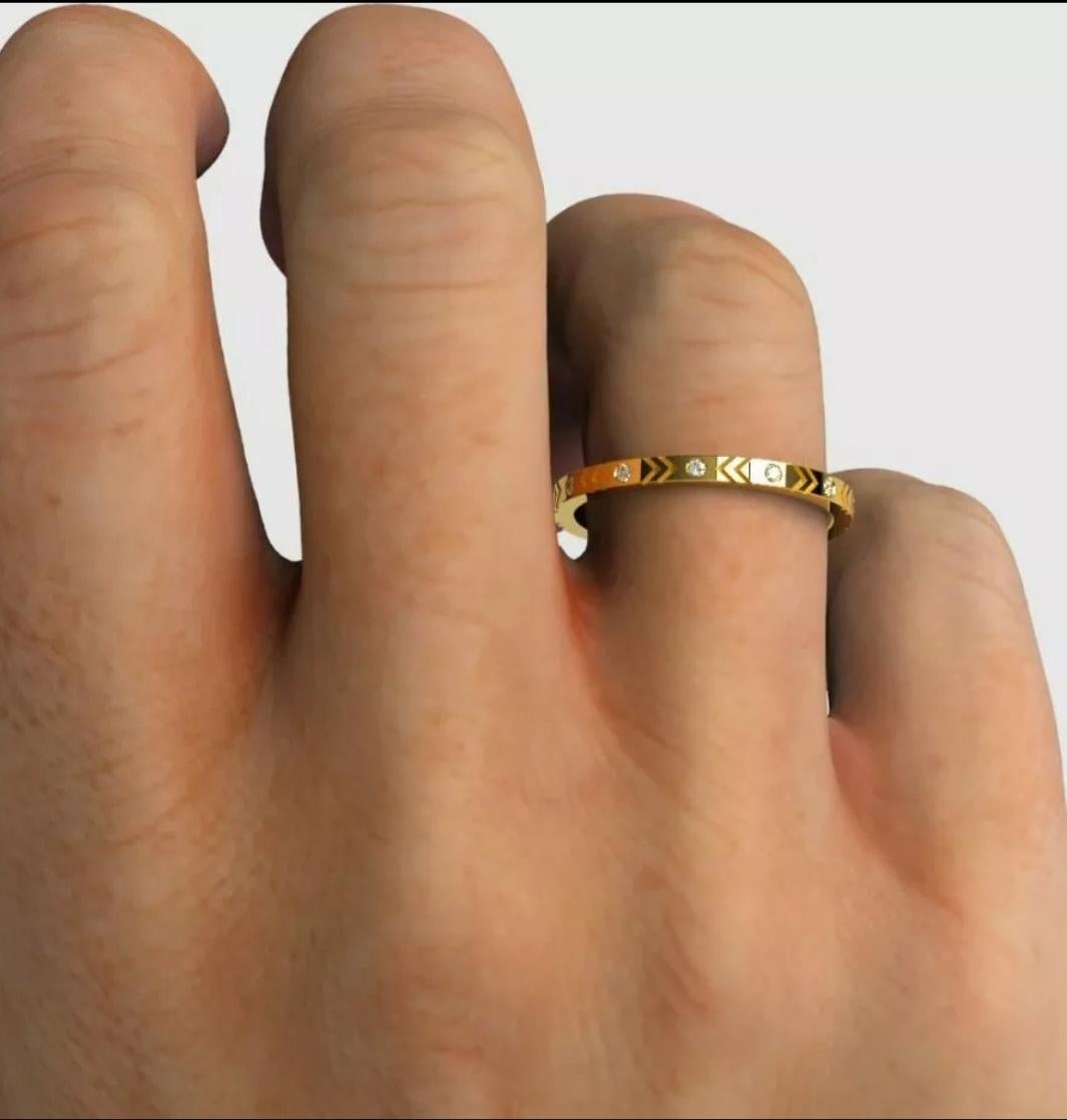 Alianza de Diamantes Eternidad Anillo de Aniversario de Oro Macizo de 14K para Mujer Corte redondo en venta