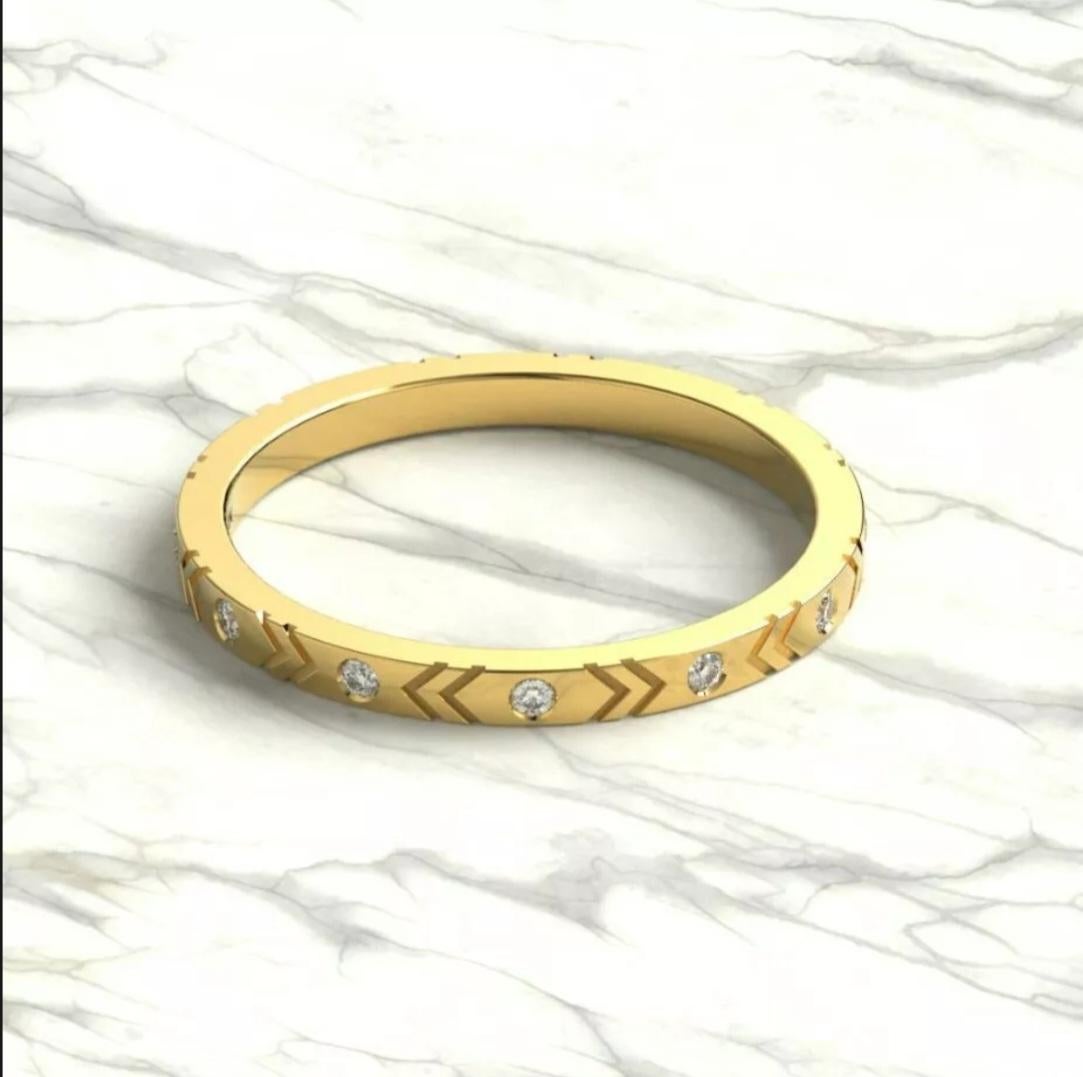 Alianza de Diamantes Eternidad Anillo de Aniversario de Oro Macizo de 14K para Mujer en Nuevo estado para la venta en Chicago, IL