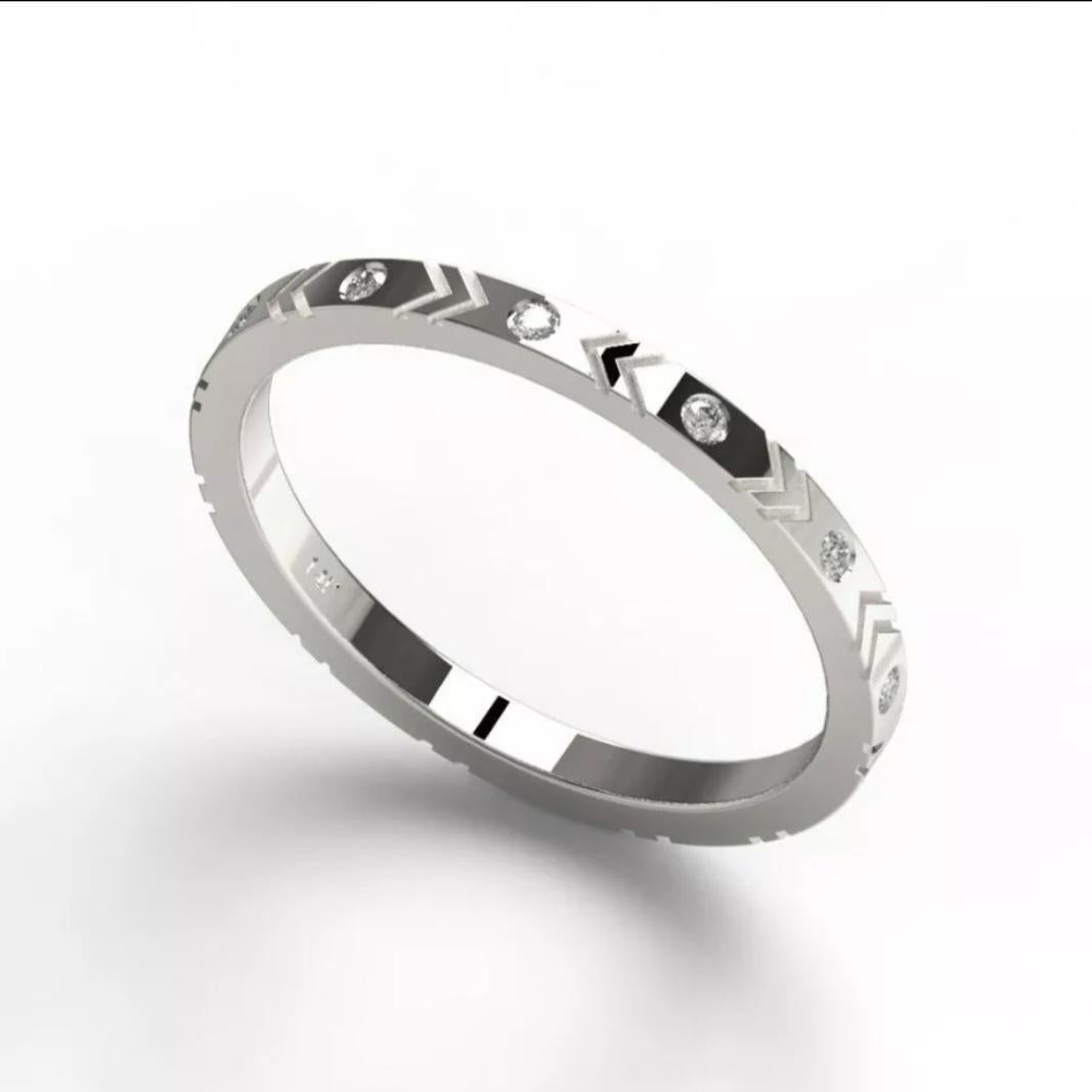 Femenino o masculino Alianza de Diamantes Eternidad Anillo de Aniversario de Oro Macizo de 14K para Mujer en venta