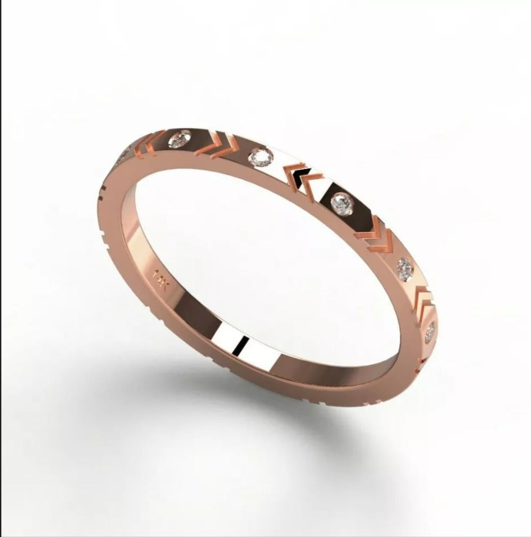 Alianza de Diamantes Eternidad Anillo de Aniversario de Oro Macizo de 14K para Mujer en venta 1