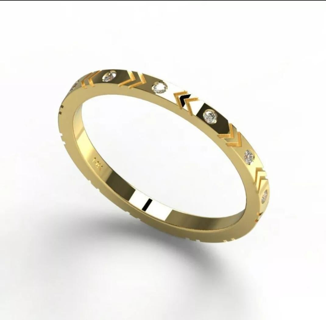 Alianza de Diamantes Eternidad Anillo de Aniversario de Oro Macizo de 14K para Mujer en venta 2