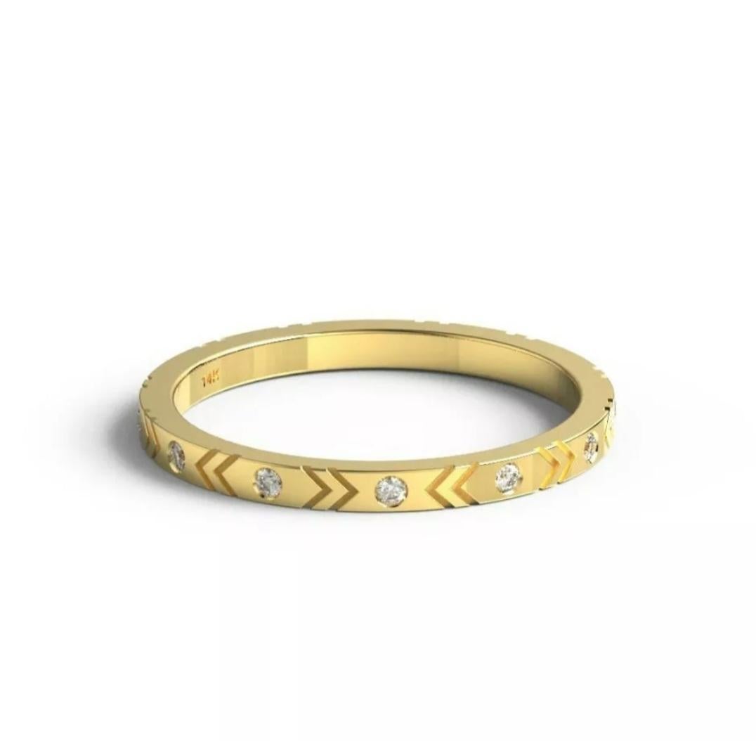 Alianza de Diamantes Eternidad Anillo de Aniversario de Oro Macizo de 14K para Mujer en venta 3