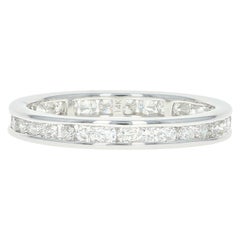 Diamond Eternity Wedding Band 14 Karat White Gold Ring Round Cut 1.00 Carat