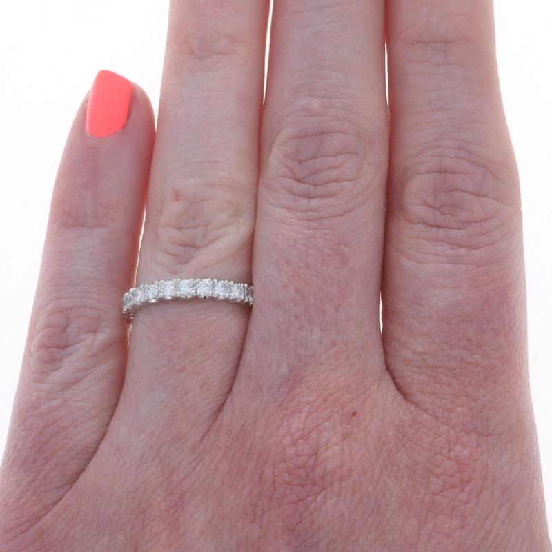 Diamant Eternity Band 950 Rund 1,20ctw Französisch Set Ring SZ 6 3/4 (Rundschliff) im Angebot