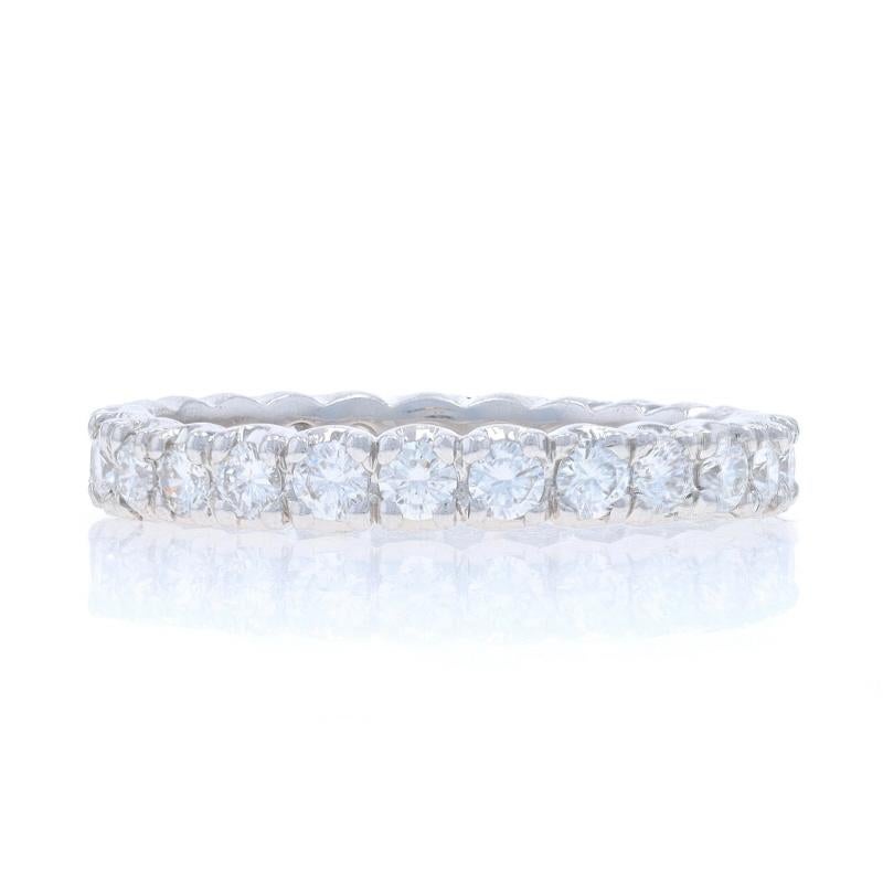 Diamant Eternity Band 950 Rund 1,20ctw Französisch Set Ring SZ 6 3/4 im Zustand „Neu“ im Angebot in Greensboro, NC
