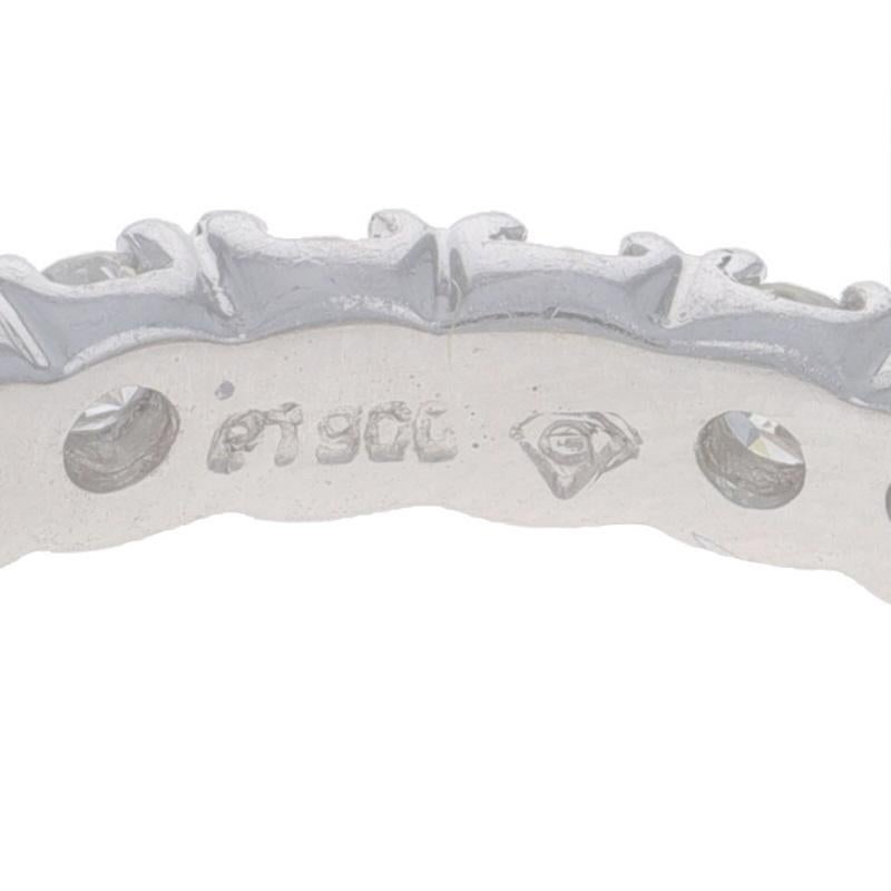 Diamant Eternity Band 950 Rund 1,20ctw Französisch Set Ring SZ 6 3/4 im Angebot 2