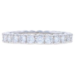 Diamond Eternity Wedding Band 950 Round 1.20ctw French Set Ring SZ 6 3/4